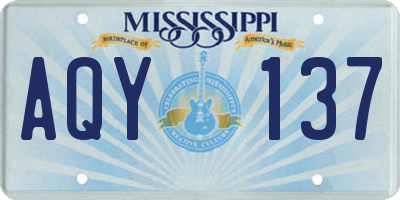 MS license plate AQY137