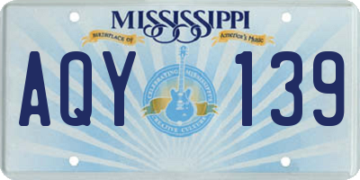 MS license plate AQY139