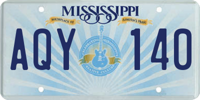 MS license plate AQY140