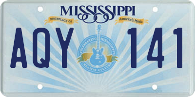 MS license plate AQY141