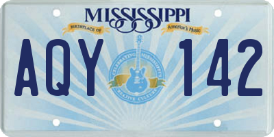 MS license plate AQY142