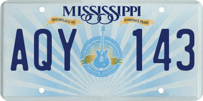 MS license plate AQY143