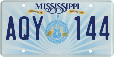 MS license plate AQY144