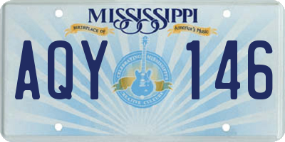 MS license plate AQY146