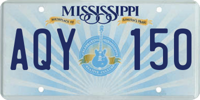 MS license plate AQY150