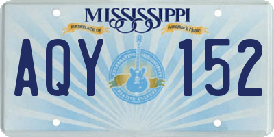 MS license plate AQY152