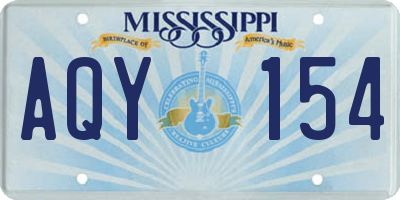 MS license plate AQY154