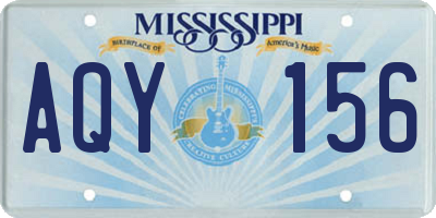MS license plate AQY156