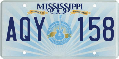 MS license plate AQY158