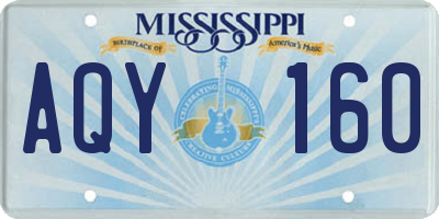 MS license plate AQY160