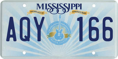 MS license plate AQY166