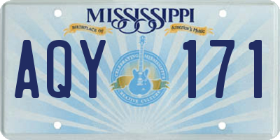 MS license plate AQY171