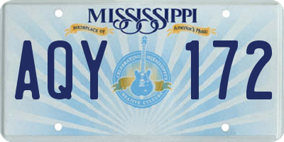 MS license plate AQY172