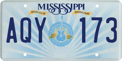 MS license plate AQY173
