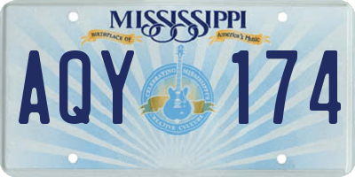 MS license plate AQY174