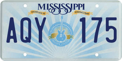 MS license plate AQY175