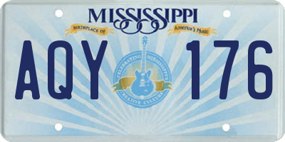MS license plate AQY176