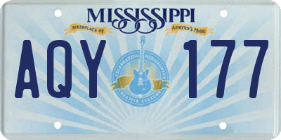 MS license plate AQY177