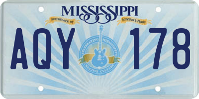MS license plate AQY178