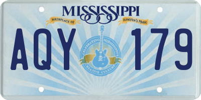 MS license plate AQY179