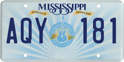 MS license plate AQY181