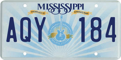 MS license plate AQY184