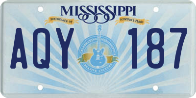 MS license plate AQY187
