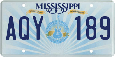 MS license plate AQY189