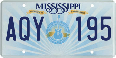 MS license plate AQY195