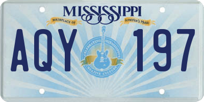 MS license plate AQY197