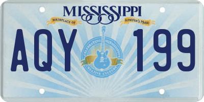 MS license plate AQY199