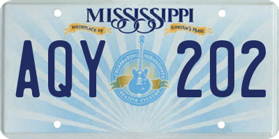 MS license plate AQY202
