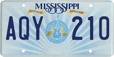 MS license plate AQY210