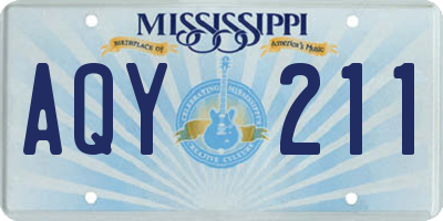 MS license plate AQY211