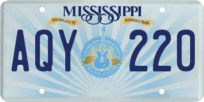 MS license plate AQY220