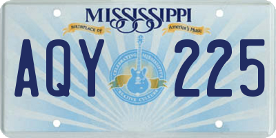 MS license plate AQY225