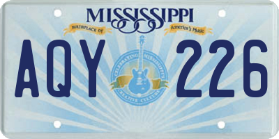 MS license plate AQY226
