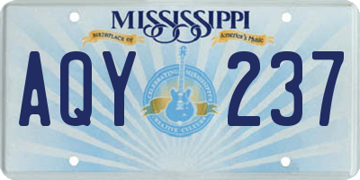 MS license plate AQY237