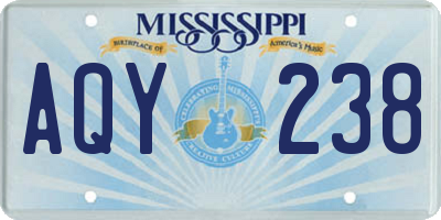MS license plate AQY238