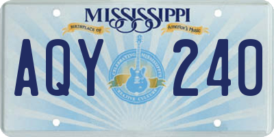 MS license plate AQY240