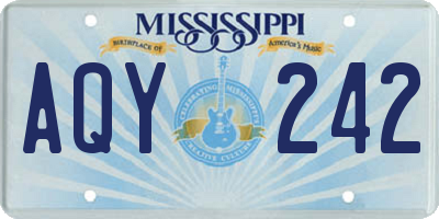 MS license plate AQY242