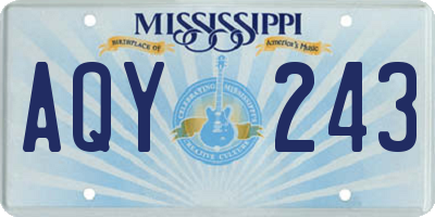 MS license plate AQY243