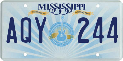 MS license plate AQY244