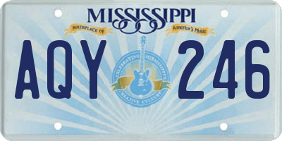 MS license plate AQY246
