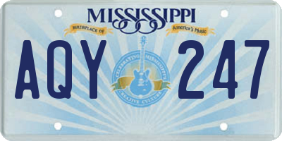 MS license plate AQY247