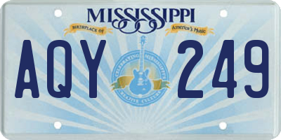MS license plate AQY249