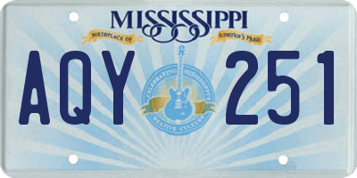 MS license plate AQY251