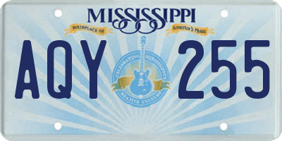 MS license plate AQY255