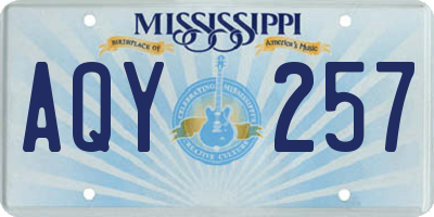 MS license plate AQY257