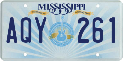MS license plate AQY261